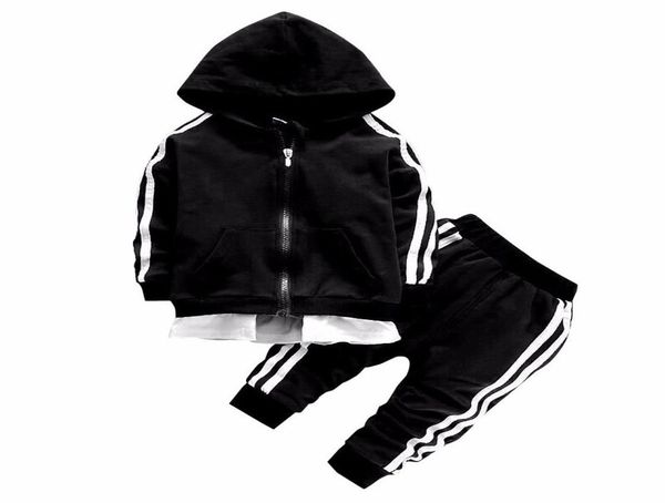 

new spring autumn baby boys girls clothes children cotton sports jacket pants 2pcssets toddler fashion clothing kids tracksuits y4697151, White
