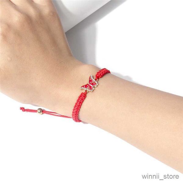 

charm bracelets handmade color butterfly braided rope bracelet for women fashion black butterfly knitted string chain bracelets jewelry r230, Golden;silver