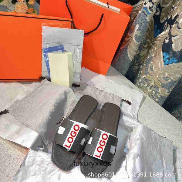 

2023 wear designer versatile girl h women's women summer slipper fashionable version oran flat sandal bottomed tourism leather 9u5n