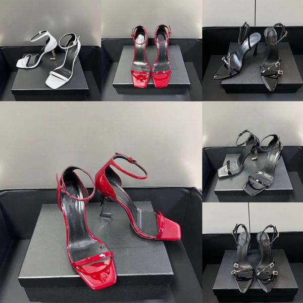 

designer high-heeled shoes metal rhinestone buckle high-grade sandals women's shoes summer wedding shoes banquet ball pole dance party, Black