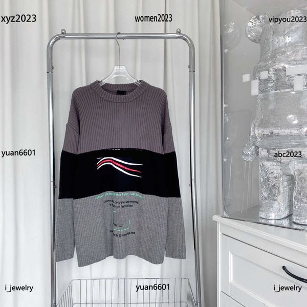 

designer women sweater multi color stitching design girl knit shirt size s-l long sleeved pullover june30, White;black