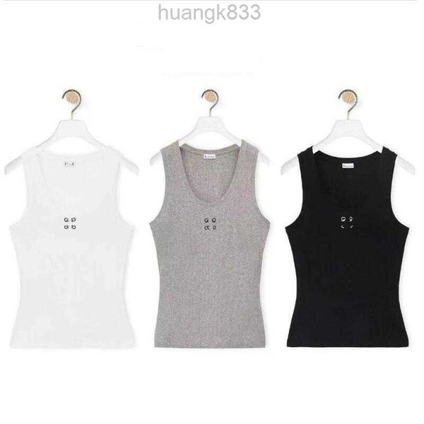 

women knits tee designer embroidery knitted vest tank sleeveless breathable knitted pullover womens sport, White