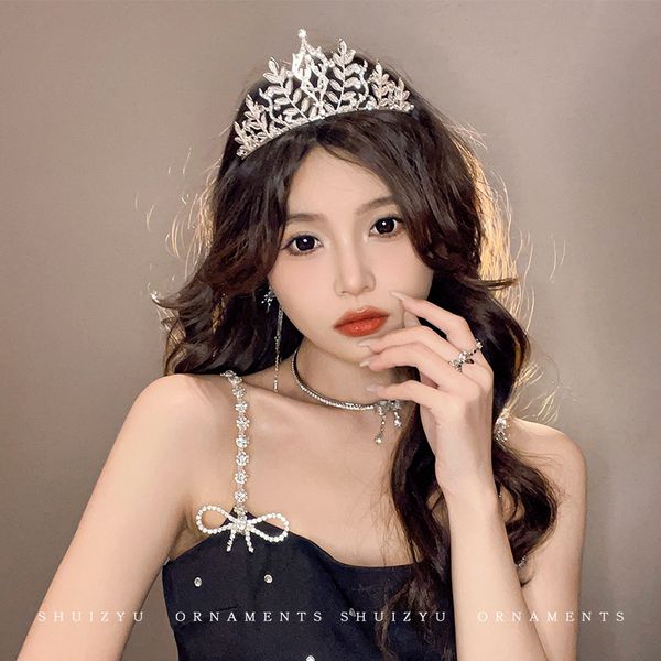 

fashion blogger designer jewelry birthday gift crown hair band goddess headwear simple and magnificent princess hair ornament hair band whol, Silver