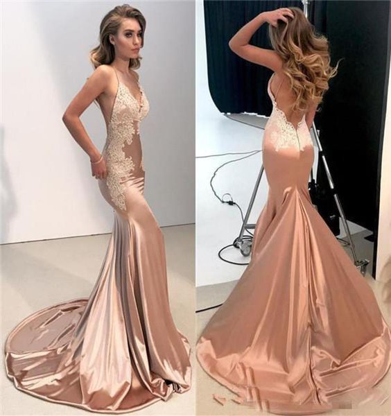 

spaghetti lace mermaid evening dresses floor length backless elegant long prom dresses 8576385, Black;red