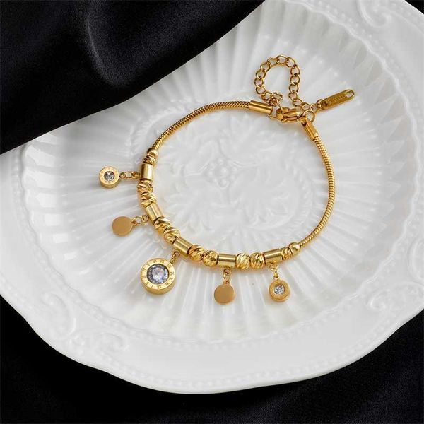 

charm bracelets stainless steel new fashion fine jewelry carved designs charm thick chain bracelets for women r230704, Golden;silver
