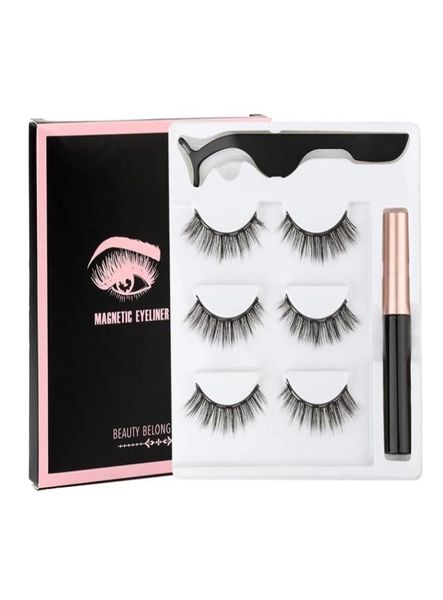 

3 pairs magnetic eyelashes 3d faux mink eyelash extension eyeliner lashes pack short false lash lasting handmade2662117