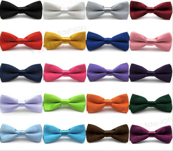 

kids bow tie boys candy color ties classic plain general neckties fashion butterfly bowknot wedding party suit accessories cls7901508697, Red;brown