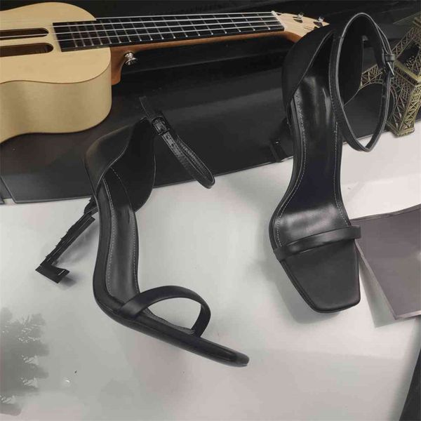 

women designer sandals luxury yslity heels black white apricot color leather heel sandal woman iuph