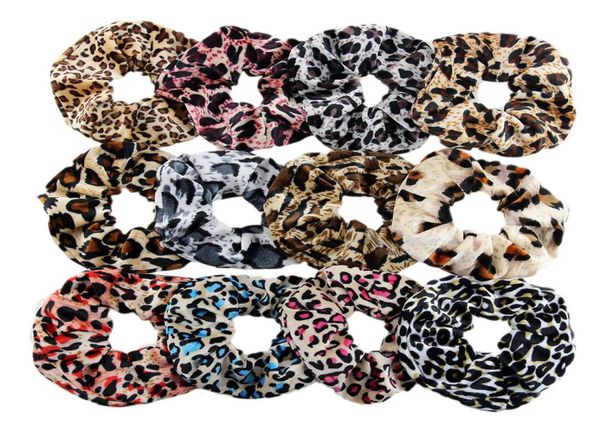 

12pcs large animal leopard hair scrunchie set for women satin velvet elastic hair rope ponytail holder winter hairband hair ac4719045, Slivery;white