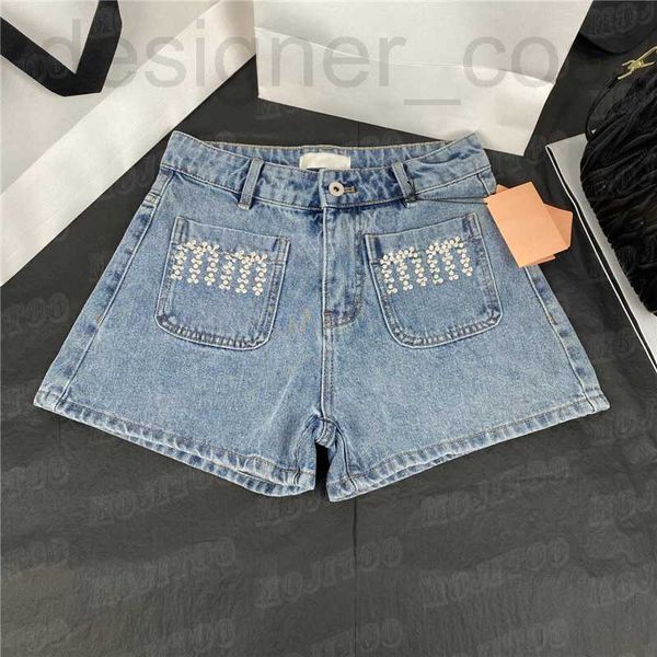 

women's plus size pants designer letter rhinestone women denim shorts high waist designer jeans summer fashion short pant streetwear b1, Black