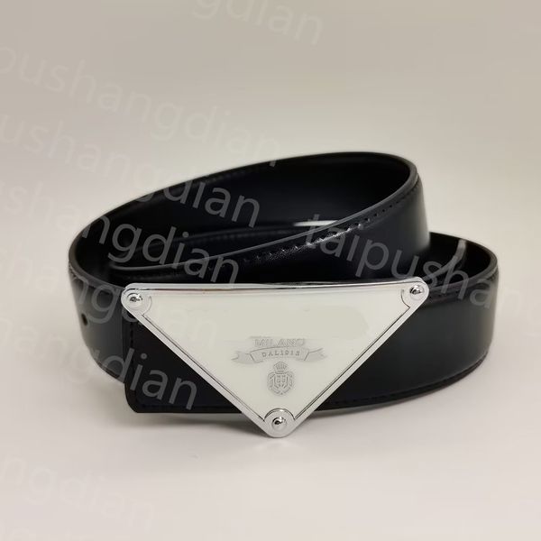 

belts for women designer mens belt 3.2cm width brand belt big triangle buckle fashion luxury belts genuine leather designer belt men with bo, Black;brown