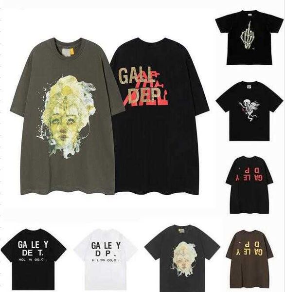 

brand men's t-shirts galleryes depts shirt alphabet printed basic casual fashion loose short t-shirt half sleeve tee oversize, White;black