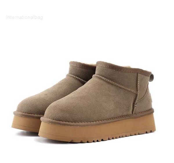 

ugglies boots fashion classic mini fur boots designer woman men platform snow boot 58540 real leather fluffy warm winter ankle booties bag0, Black
