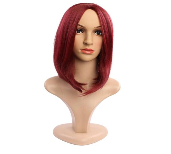 

2020 selling new european and american selling wig women039s short hair bobo head high temperature silk hair cover2893889, Black