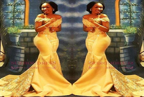 

2023 african nigerian yellow mermaid prom dresses off shoulders lace sequined satin evening prom gowns ba8405 gb1109s7228197, Black