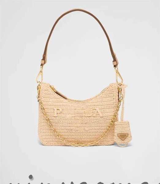 

designer bags women straw bags luxury hobo casual tote handbag chain purses hollow summer beach vacation shoulder bag chain purses little fr