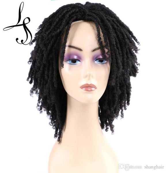 

6quot short soft brown synthetic wigs for black women faux locs dreadlock dreads braiding crochet fiber american hair wig7126914