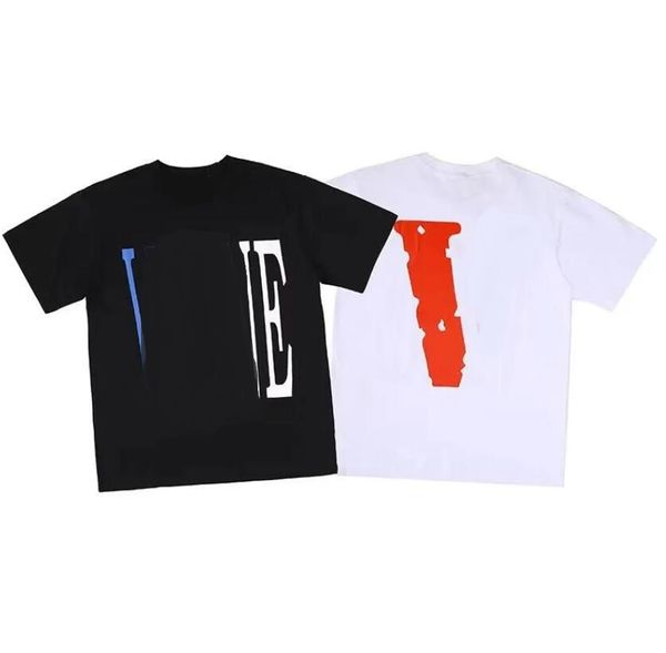

designer mens t-shirts blue large v print short sleeve summer fashion loose short sleeve for men and women summer cotton couples tees clothi, White;black