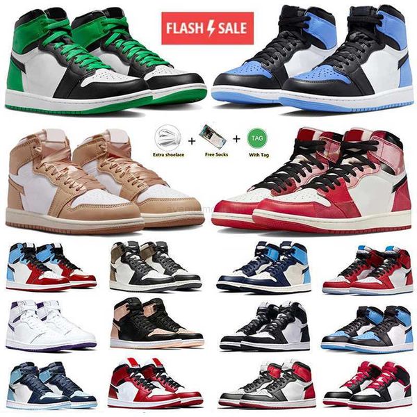 

jumpman 1 1s mens basketball shoes spider unc toe verse lost found university true blue lucky green praline bred patent royal reimagined men