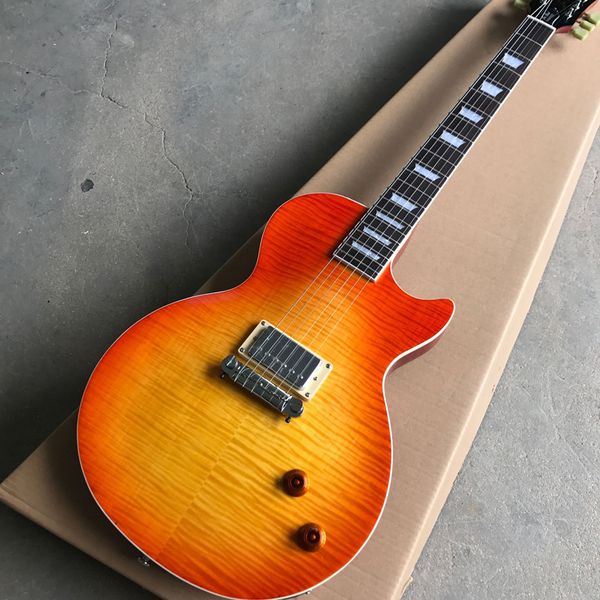 

collection of lp electric guitars, maple tigers, new electric guitars