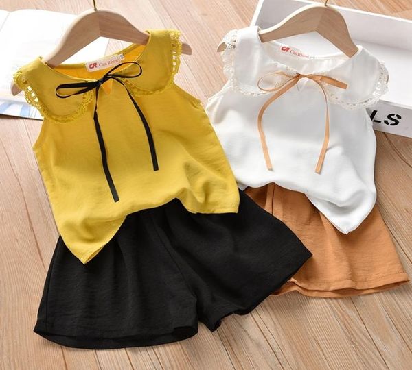 

summer baby girls clothes set toddler girl clothes kids clothes suits for girls 2pcs outfits children clothing 2 4 5 6 year y200838340928, White
