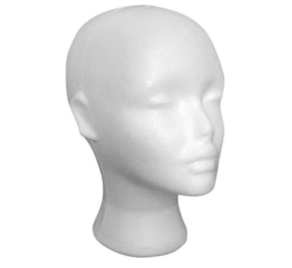 

1pcs styrofoam foam mannequin female head model dummy wig glasses hat display stand drop9755457, White