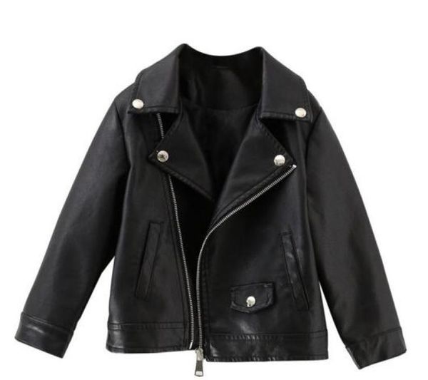 

2019 autumn winter new style the girl the locomotive leather jacket lapel brief paragraph coat fashion children clothes7567350, Blue;gray
