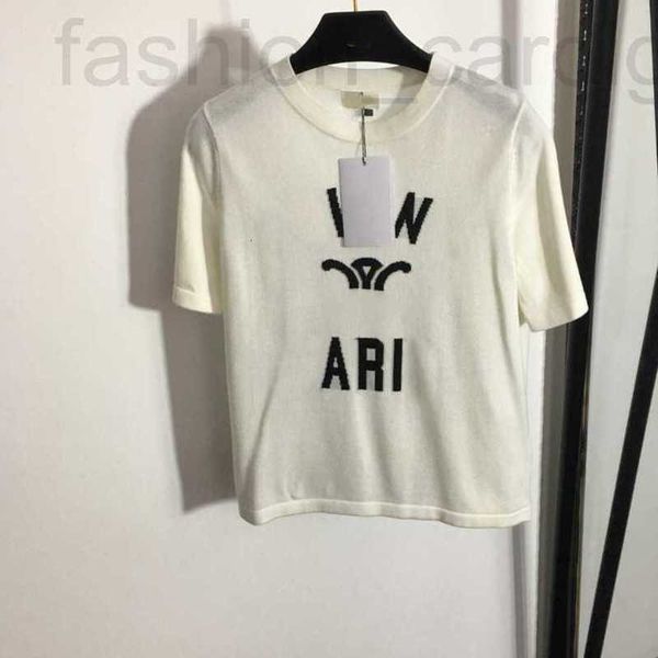 

women's t-shirt designer 23ss knits clothes women chest letter short sleeve knitted shirt t-shirt a1 0xxq, White