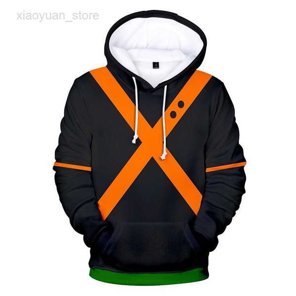 

men's hoodies fashion my hero academia bakugou katsuki 3d printed hoodies casual hooded hoodie school uniforms hkd230704, Black