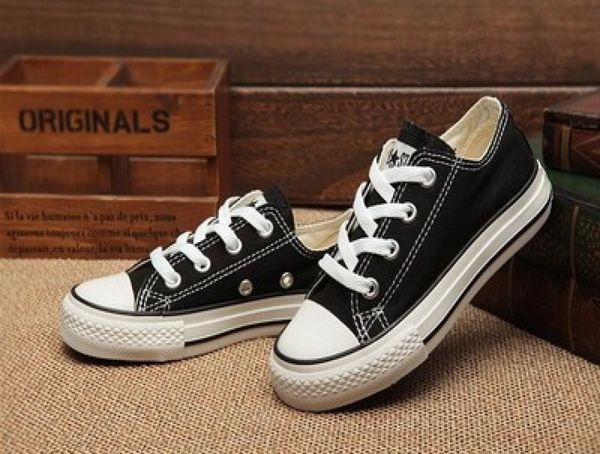 

new brand kids canvas shoes fashion high low shoes boys and girls sports canvas children shoes sizes 24348282639, Black