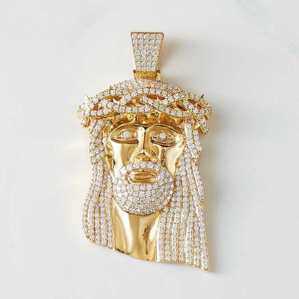 

pass diamond tester silver/ 10k solid gold mens diamond jesus piece pendant moissanite iced out pendant for necklace