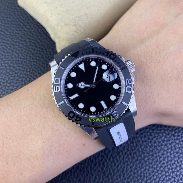 

is gild watch mechanical 3235 movement platina rose gold natural rubber with sapphire crystal glass black ceramic ring super luminous waterp, Slivery;golden