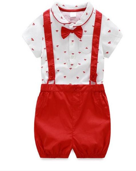 

2016 newborn 2pcsset baby boys039 summer cotton clothes suits set kids suit outfits kids short sleeve rompersboys039 short6207389, White