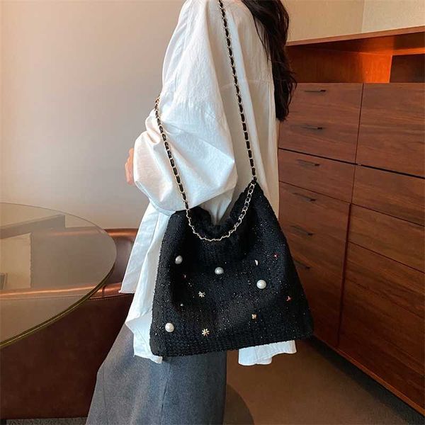 

lady evening bags small design bucket bag summer chain cute diamond embedding shoulder versatile women's crossbody 230704