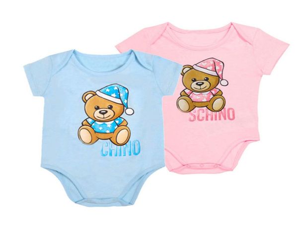 

ins baby rompers spring short sleeve print oneck romper clothes 100 cotton kid romper2771031, Blue