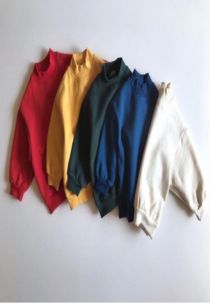 

fm ins korean kids little boys girls sweatshirts long puff sleeve autumn fleece cotton child bountique clothes plain 7759762, Black