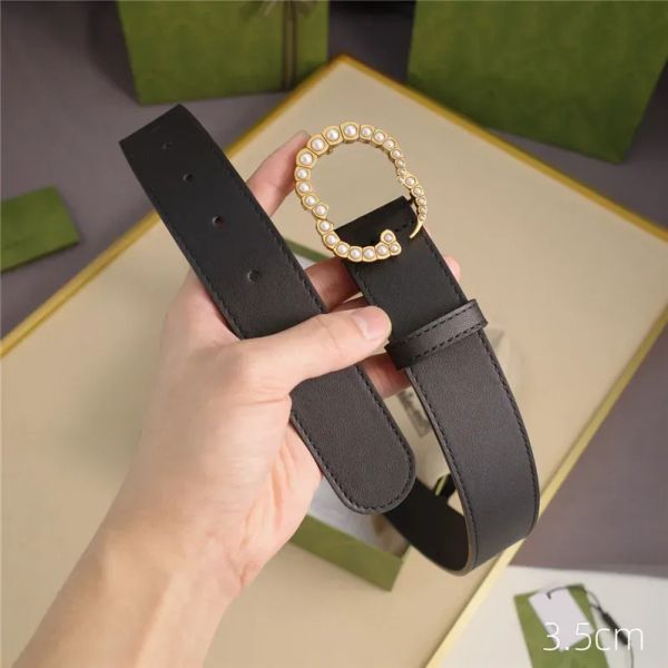 

designer leather belt luxury with double buckle mens women mens accessories smooth bronze silver gold belts brass cintura homme, Black;brown