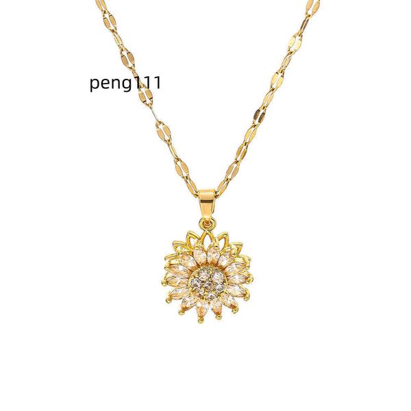 

jewelry necklace fashion suit woman jewels rotatable pendant titanium steel necklace, Silver