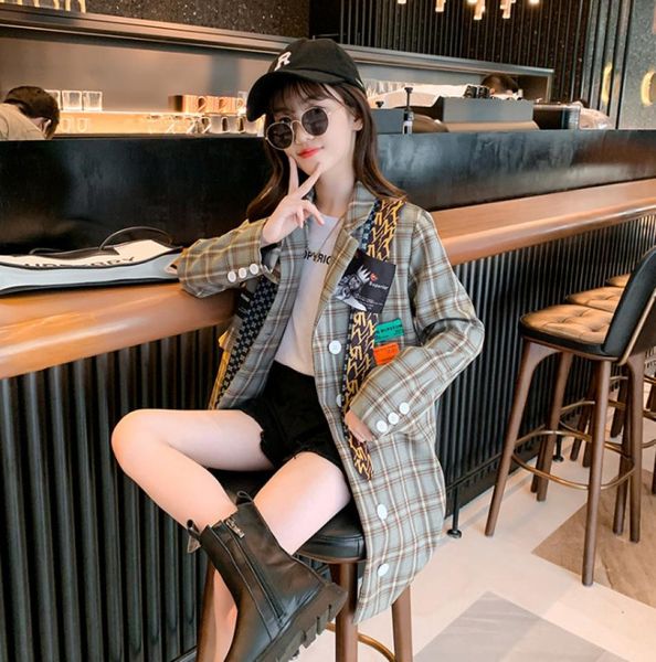 

big girls plaid long trench coat kids printed ribbon lapel double breasted outwear england style children lattice clothing q15936471410, Camo