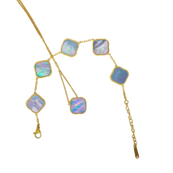 

chain pendant necklaces women pink bule mother of pearl jewelry non fading waterproof 18k gold plated stainless steel necklace letter pendan, Silver
