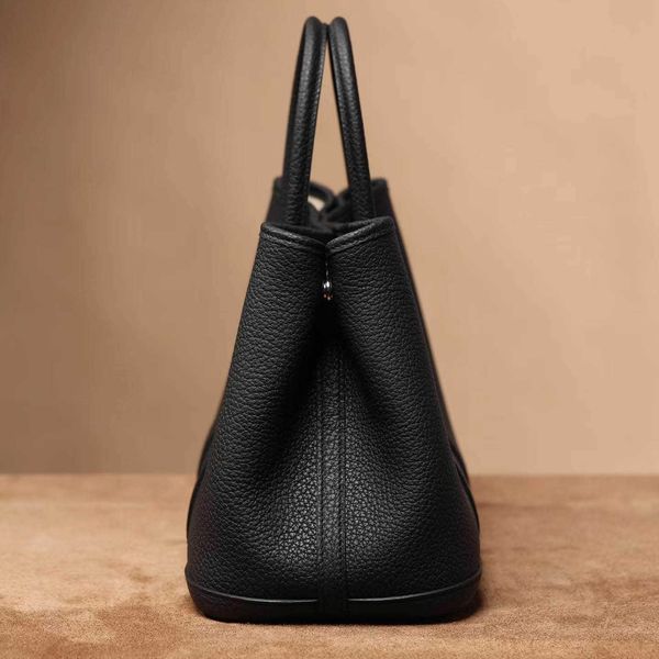 

original hemrres tote bags garden party high definition women's handmade honeywax thread bag 30togo genuine leather all steel handbag 1