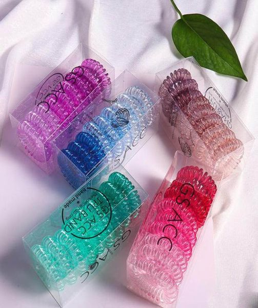 

9pcsset elastic hair bands for women hair accessories coil spiral ties girl ponytail holder fashion headwear 20191162732, Slivery;white