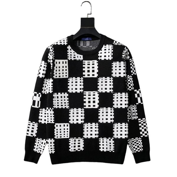 

23ss men's designers sweaters women's long sleeve classic round neck sweatshirt autumn winter keep warm plain pullover sweater -3, White;black