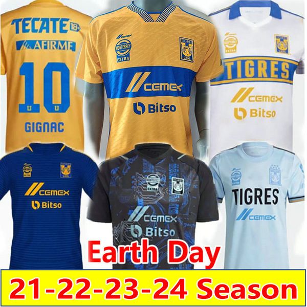 

2023 gignac tigres uanl soccer jerseys fans player home away 3rd 21 22 23 24 mexico liga earth day mx vargas aquino pizarro nicolas f. thauv, Black;yellow