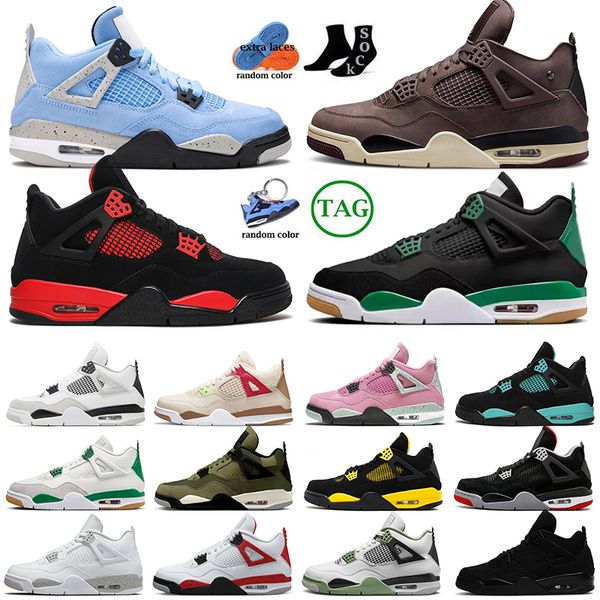 

4 og basketball shoes thunder 4s sneakers jumpman pine green medium olive unc seafoam black cat midnight navy red cement retros men women tr