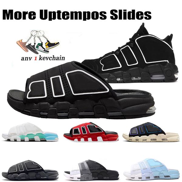 

jumpman slide more uptempos slippers men women black white red blue sports slides sneakers