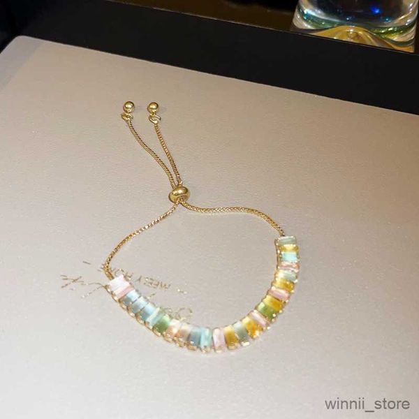 

charm bracelets sweet adjustable bracelets for women 2023 new fashion shiny high-quality jewelry birthday gifts r230704, Golden;silver