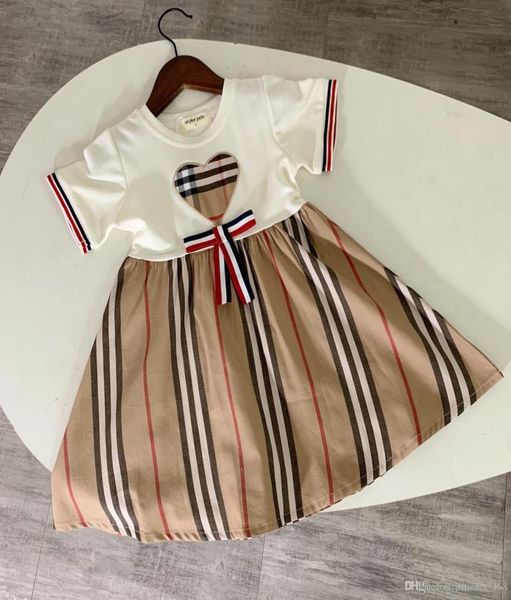 

girls dress 2020 new arrival summer girls short sleeve cotton baby kids beautiful love embroidery princess striped dr3987237, Red;yellow