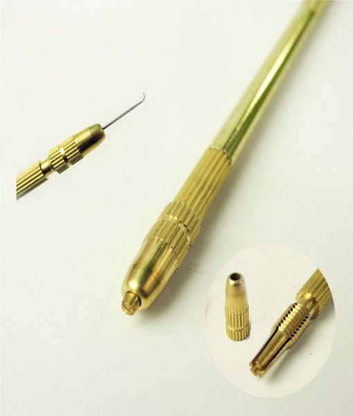 

3 size ventilating needles1223341 brass holder makemaking lace wigs toupee hairpiece wig knotting hook sets7453600, Silver