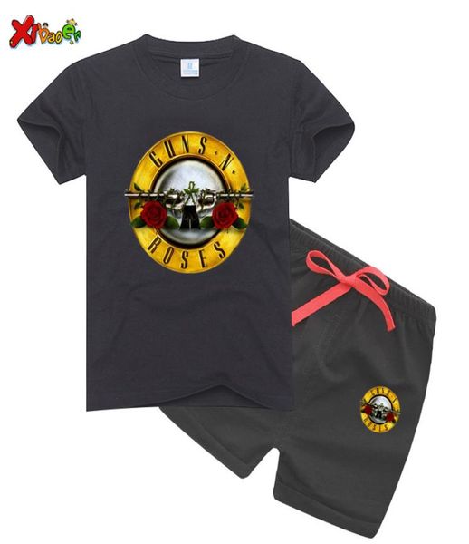 

kids slash rock band gun n rose design t shirt boys girls great casual girls sets short sleeve kids clothes tshirt sets 2010175136328, White